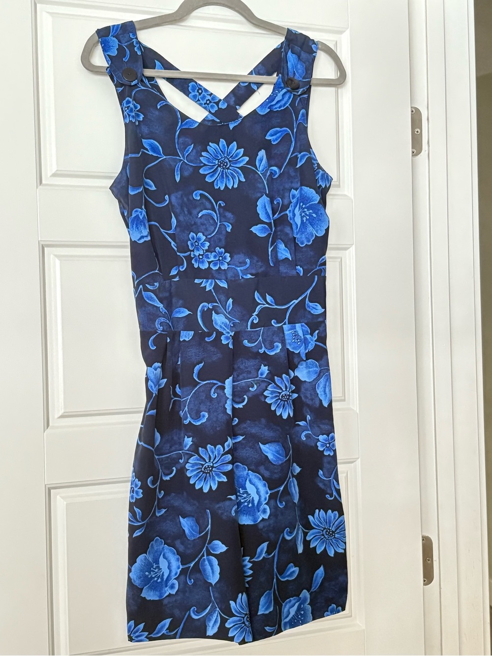 Kathie Lee Lightweight Floral Blue Romper